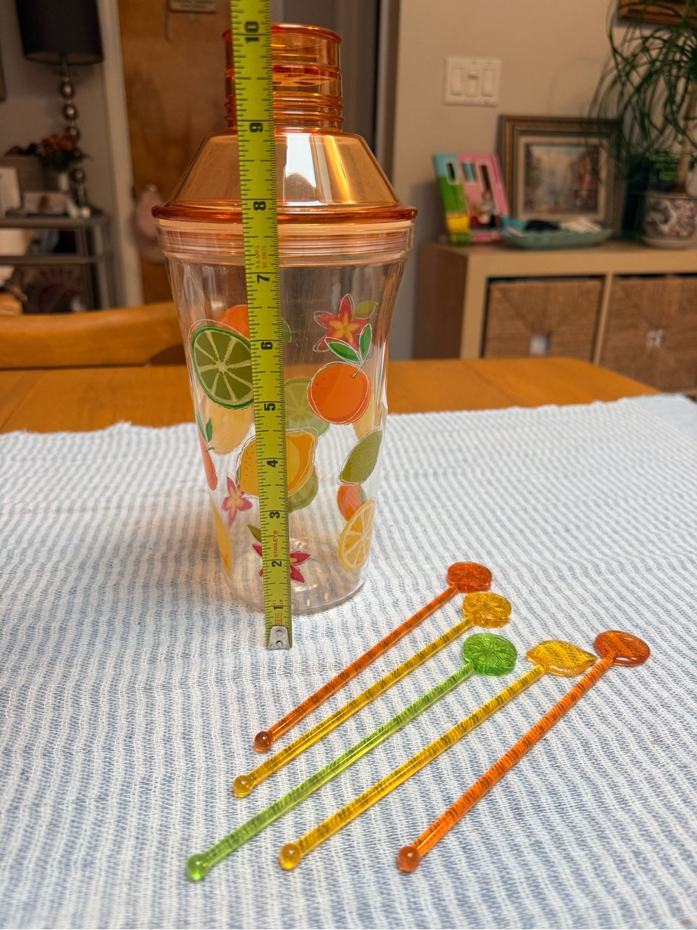 Vintage 2006 Starbucks Tazo Iced Fruit Tea Shaker 40oz with 5 Stir Sticks Retro - Picture 4 of 6